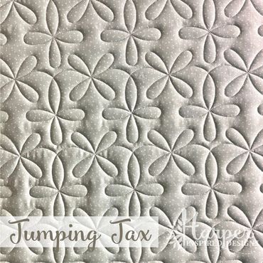 Modern Digital Edge to Edge quilting pantograph design with simple rotating jax