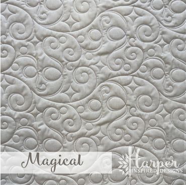 Digital Edge to Edge quilting pantograph design with Swirly sparkles