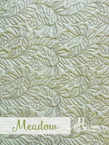 Meadow Digital E2E Quilting Pantograph Design
Long leaf grass or vines with flowers