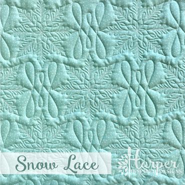 Digital Edge to Edge quilting pantograph design with intricate snowflakes