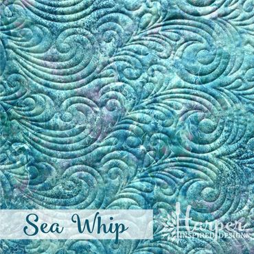 Digital Edge to Edge quilting pantograph design with plumes of feathers or watery waves