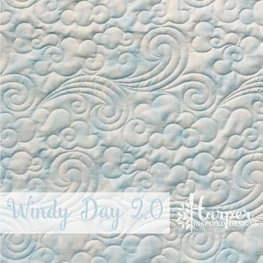 Windy Day Digital E2E Quilting Pantograph Design
Fluffy clouds and windy swirls