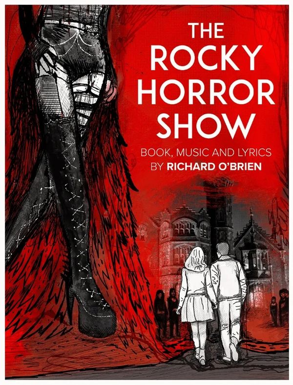 Poster for The Rocky Horror Show musical by Richard O'Brien.