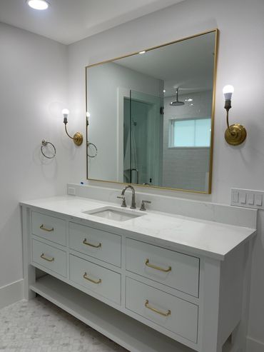 Custom Framed Bathroom Mirror 