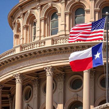 Texas Flag at Capitol Building, Houston TX
