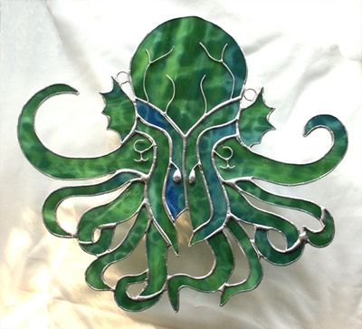 Free Shipping - Stained glass, glass Cthulu.