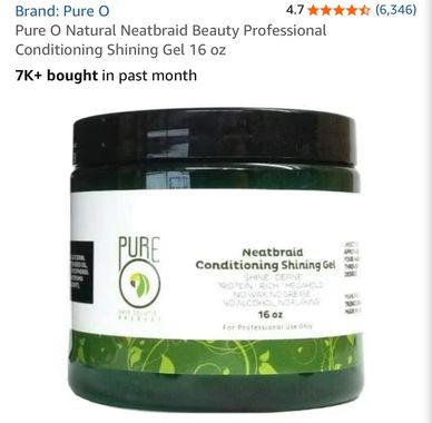 Pure O Natural Neatbraid Gel
 
Create clean parts and neat braid styles with long-lasting hold.