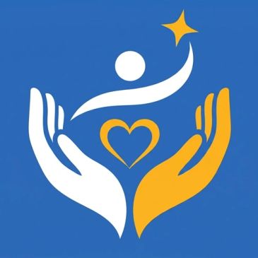 Two hands protecting a heart and figure reaching for a star.