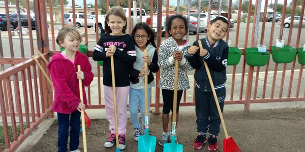 Garden Club with their new tools, thanks to our donor, Lady Jane