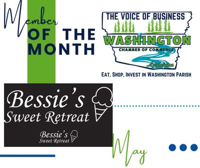 Bessie's Sweet Retreat recognized as Member of the Month by Washington Chamber of Commerce.