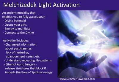 Melchizedek Light Activation Shamanic healing modality rainbow hands