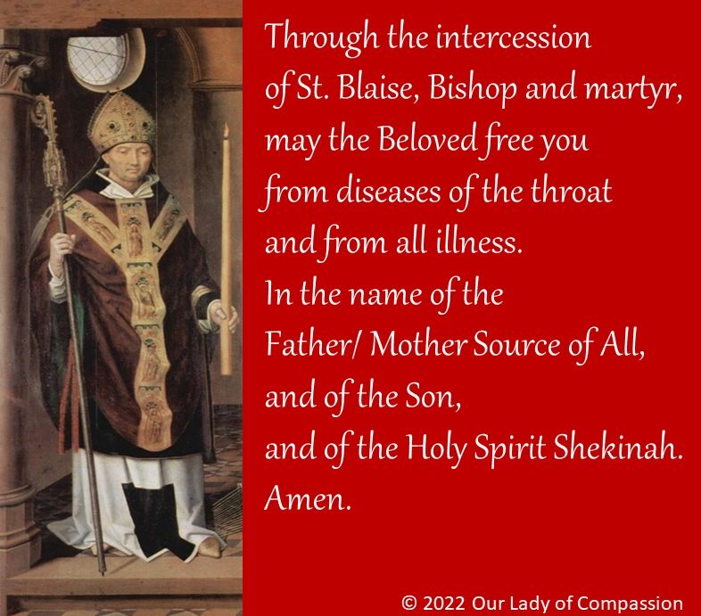 St. Blaise Feast Day February 3.
