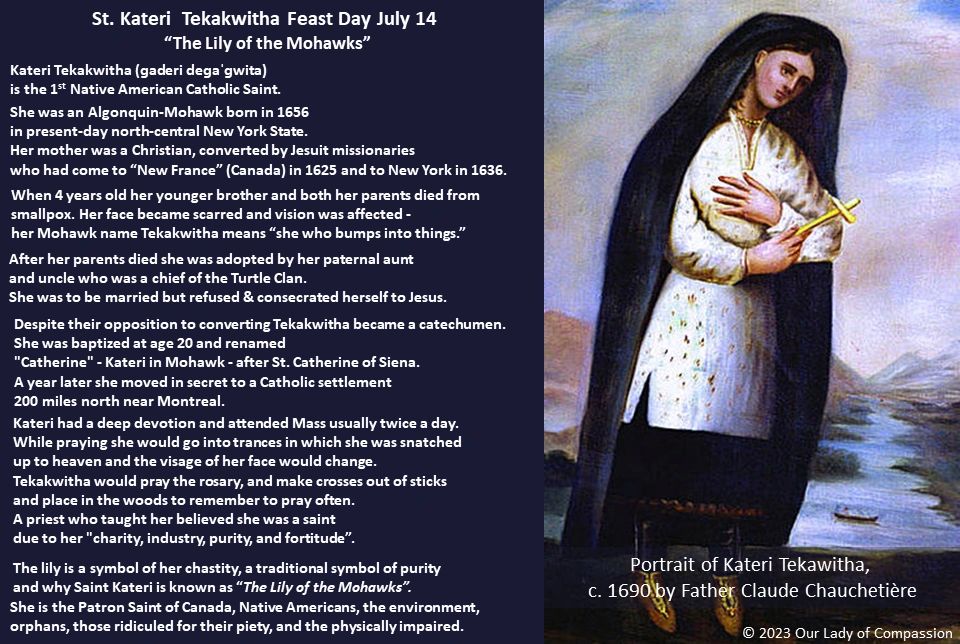 Saint Kateri Tekakwitha Feast Day July 14