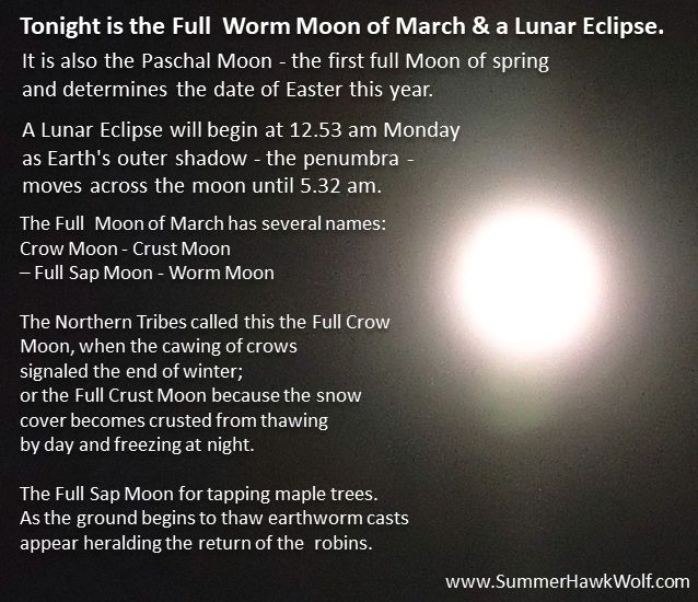 Overnight is the Paschal Full Moon and a Lunar Eclipse!