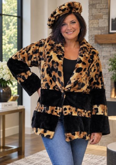 Leopard Vegan Fur and Tam available in 13 colors machine washable