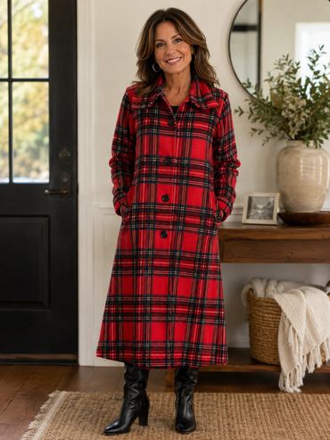 Plaid Fleece Coat available in 24 colors