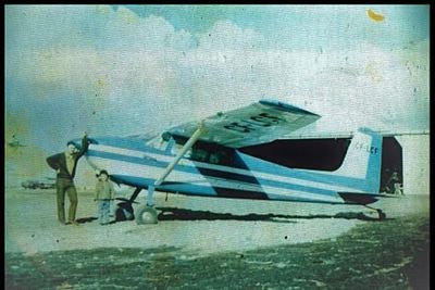 Darren and Ralph in 1970 with Cessna 180 CF-LCF, which is still owned by Darren to this day