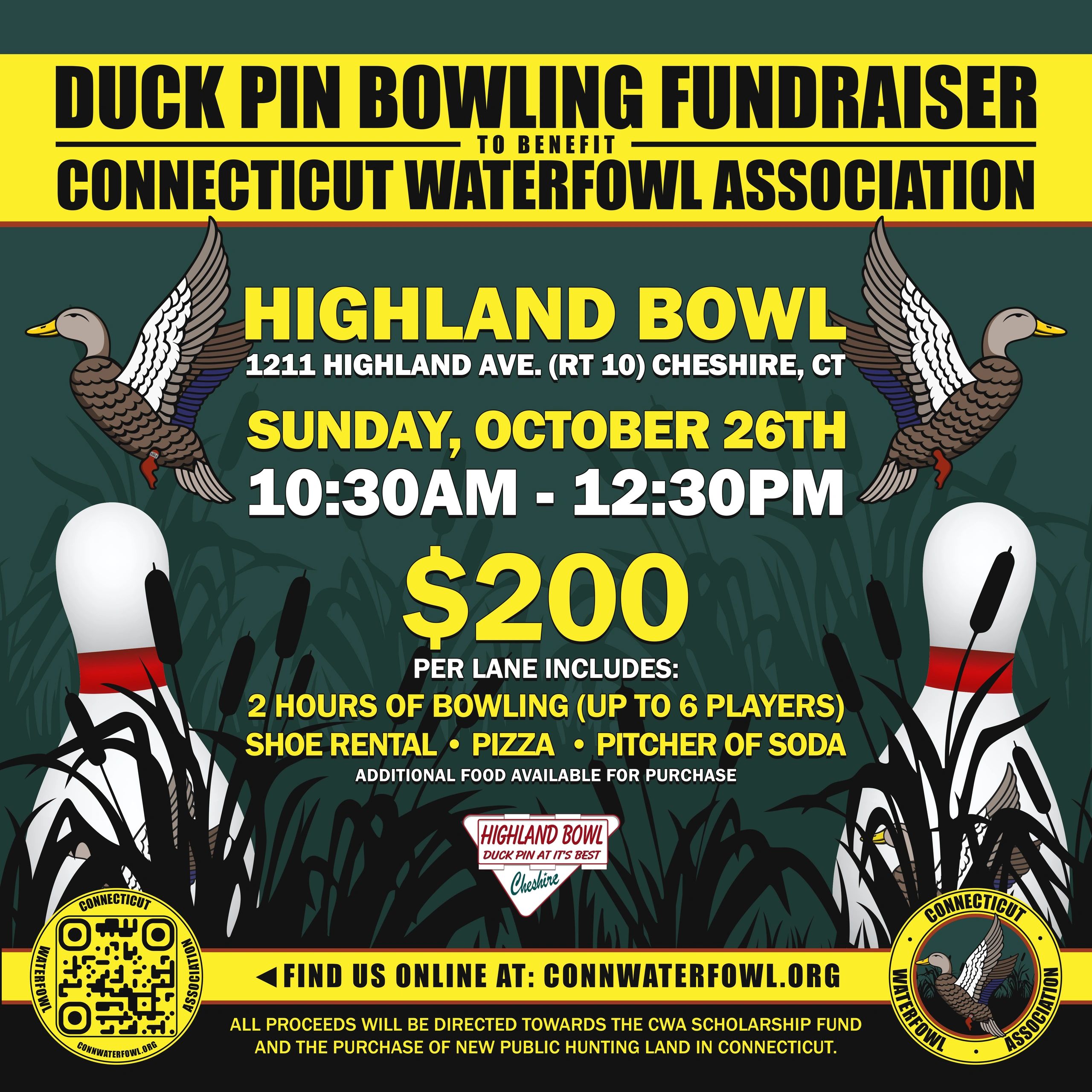 graphic of the CWA bowling event ducks and bowling pins
