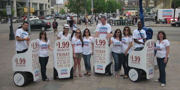 An example photo of segway outdoor advertising from National Mobile Billboards, LLC