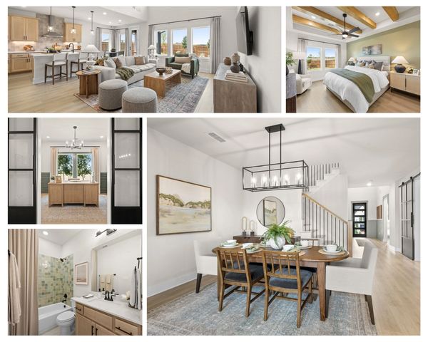 Modern open-concept home with stylish living, dining, kitchen, bedroom, and bathroom.
