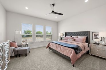 Primary bedroom photographed by the best real estate photography company in DFW.  