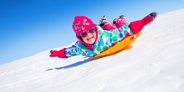 kids having fun in snow