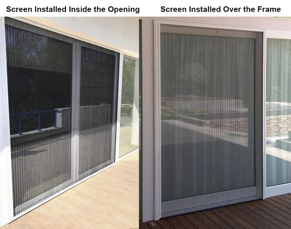 Mosquito screens for sliding doors installation options