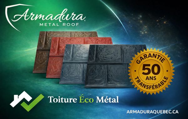 Armadura Metal Roofing Quebec Panels with Toiture Eco Metal Logo