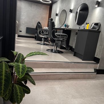 Local barber's shop, Lost Boys, clean after our weekly visit.