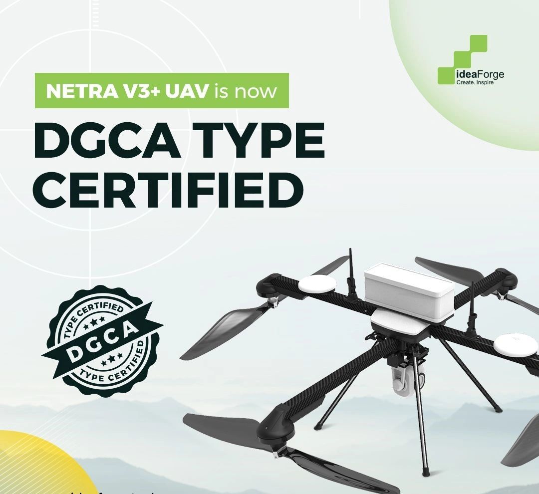 ideaForge Netra V3+ Drone Receives DGCA Type Certification