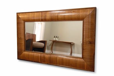 large handcrafted wood mirror