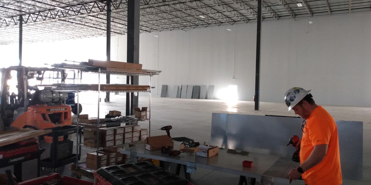 Hollow metal doors frames hardware large warehouse building 
