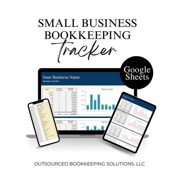 Bookkeeping Tracker, Small Business, Google Sheets, Bookkeeping Spreadsheet