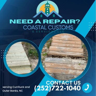 rot repair, deck, beach walkway, beach constuction,obx outer banks