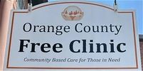 The Orange county free clinic logo and business sign. 