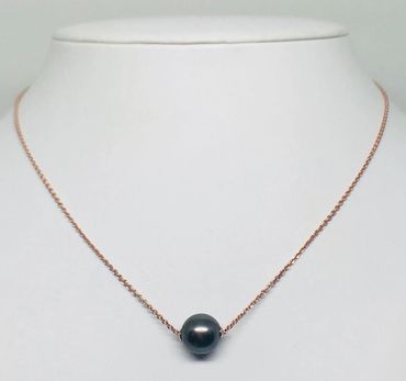 N5457T/S Single Tahitian pearl rose plated SS $316