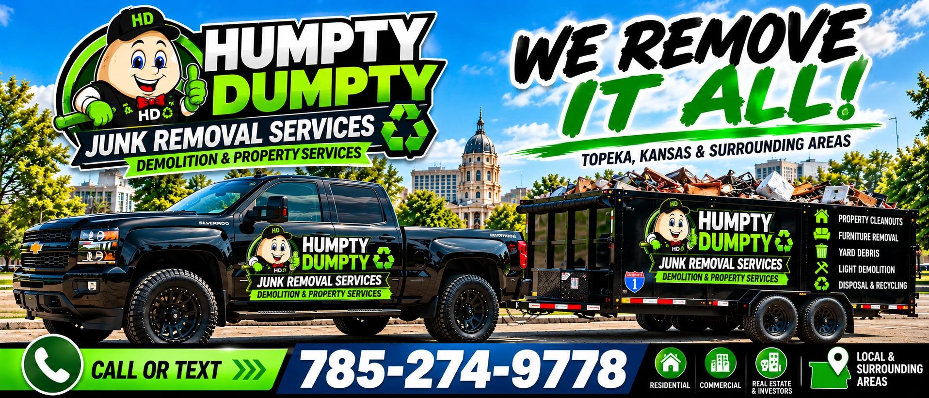 Remove Junk Topeka | Junk Removal, Demolition & Property Services in Topeka, KS. Call 785-274-9778