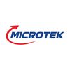 Microtek logo with blue text and red arrow design.