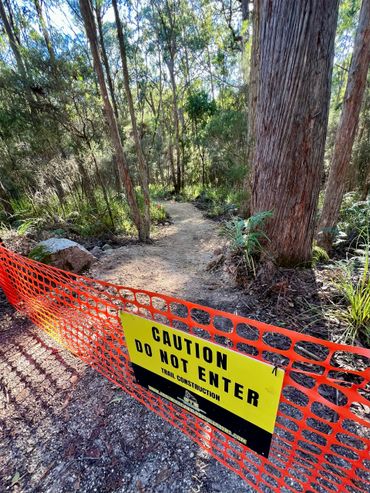 closed mtb trail ready to open