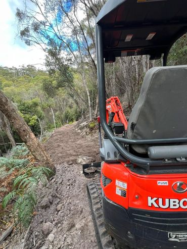 Finish grade on the mtb trail ready for grooming