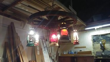 Custom chandelier to match a customer's cabin.