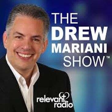 The Drew Mariani Show logo with host smiling, associated with Relevant Radio.