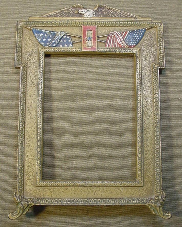 US SON IN SERVICE PATRIOTIC CAST IRON PHOTO FRAME, item #2952