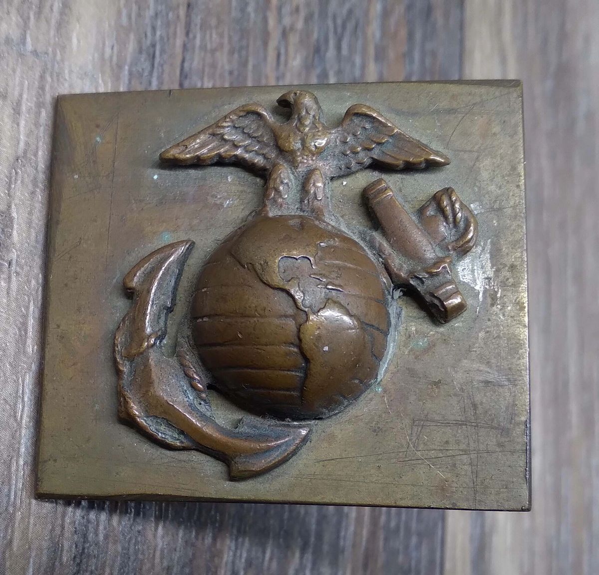 WWII U.S. MARINE CORPS EGA – KERCHIEF SLIDE RING, Item #6624