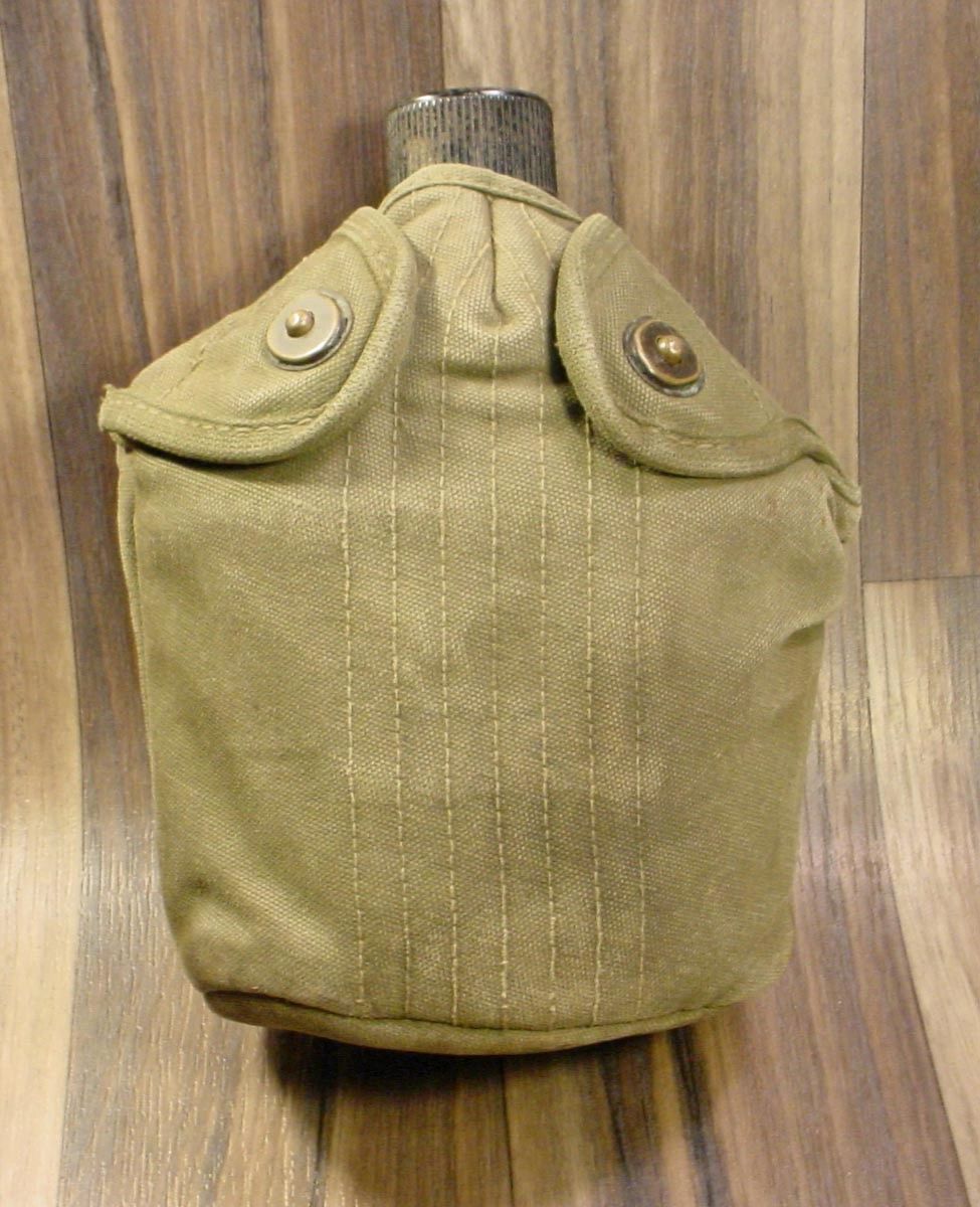 SOLD - WWII US ARMY CANTEEN WITH COVER AND CUP, Item #3275