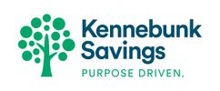 Kennebunk Savings logo with tree graphic and slogan.