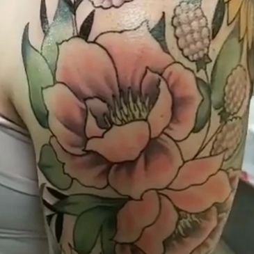 color flower tattoo 