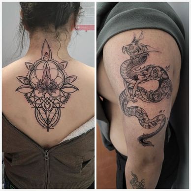 Line tattoo work