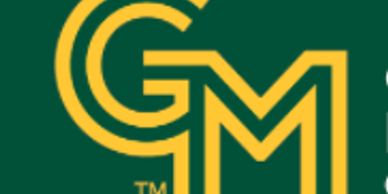 Logo with the letters GM in yellow on a green background.
