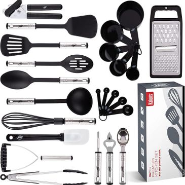25 Kitchen Utensil Set Home Hero - Nylon Cooking Utensils - Kitchen Utensils  with Spatula - Kitchen Gadgets Cookware Set - Kitchen Tool Set